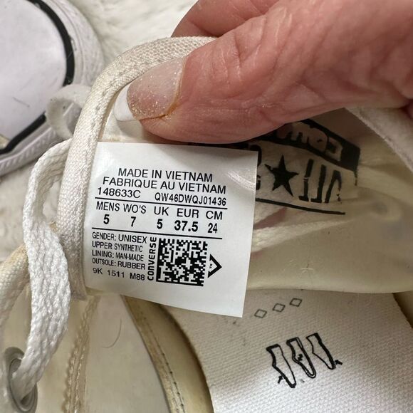 Converse Y2K Clear White Transparent See Trough Low Top Sneakers Size 7 148633C - Picture 7 of 10